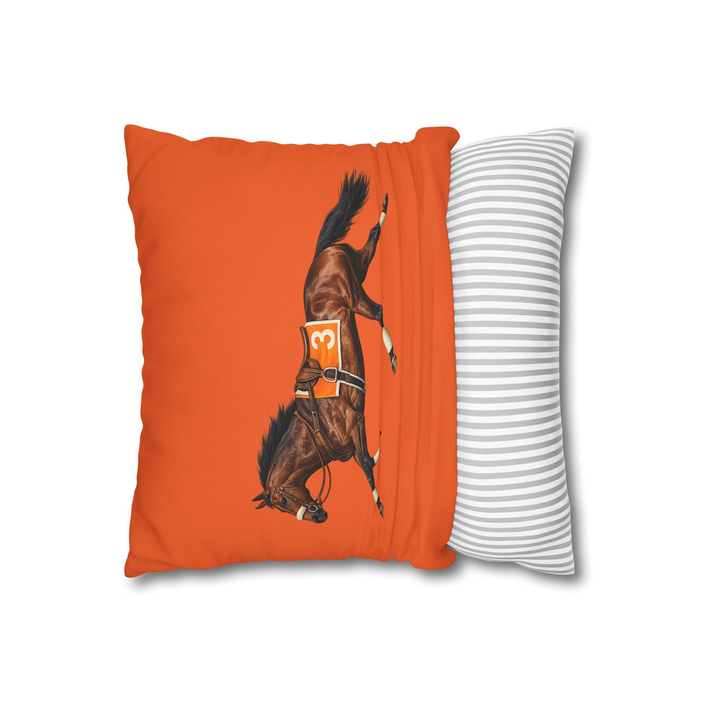 Ozone Park Horse Racing Square 16" x 16" Pillowcase – Throw Pillow Cover (Pillow Not Included)