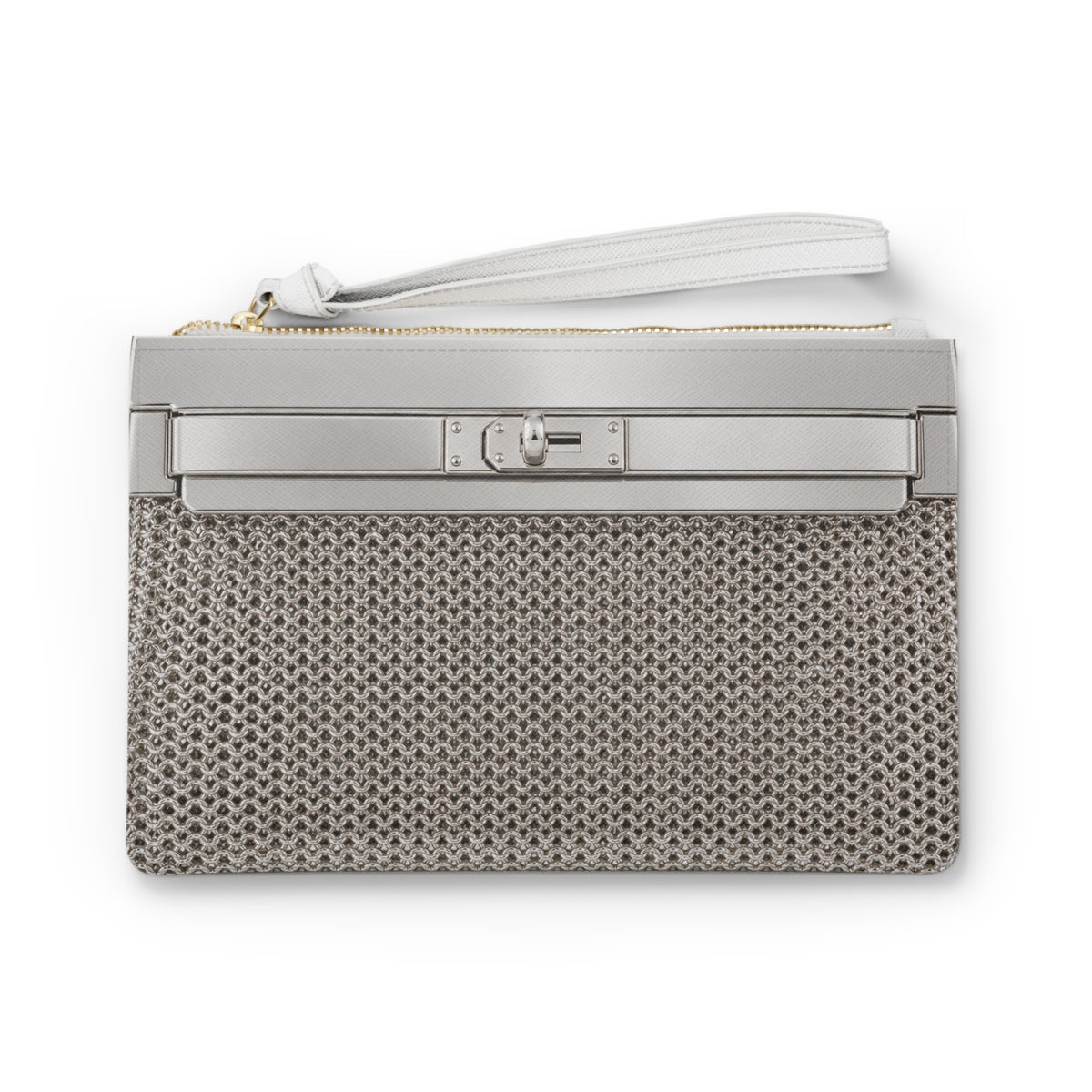 Canal Street Silver Clutch Bag — Elegant Wristlet Purse for Evening & Gifts
