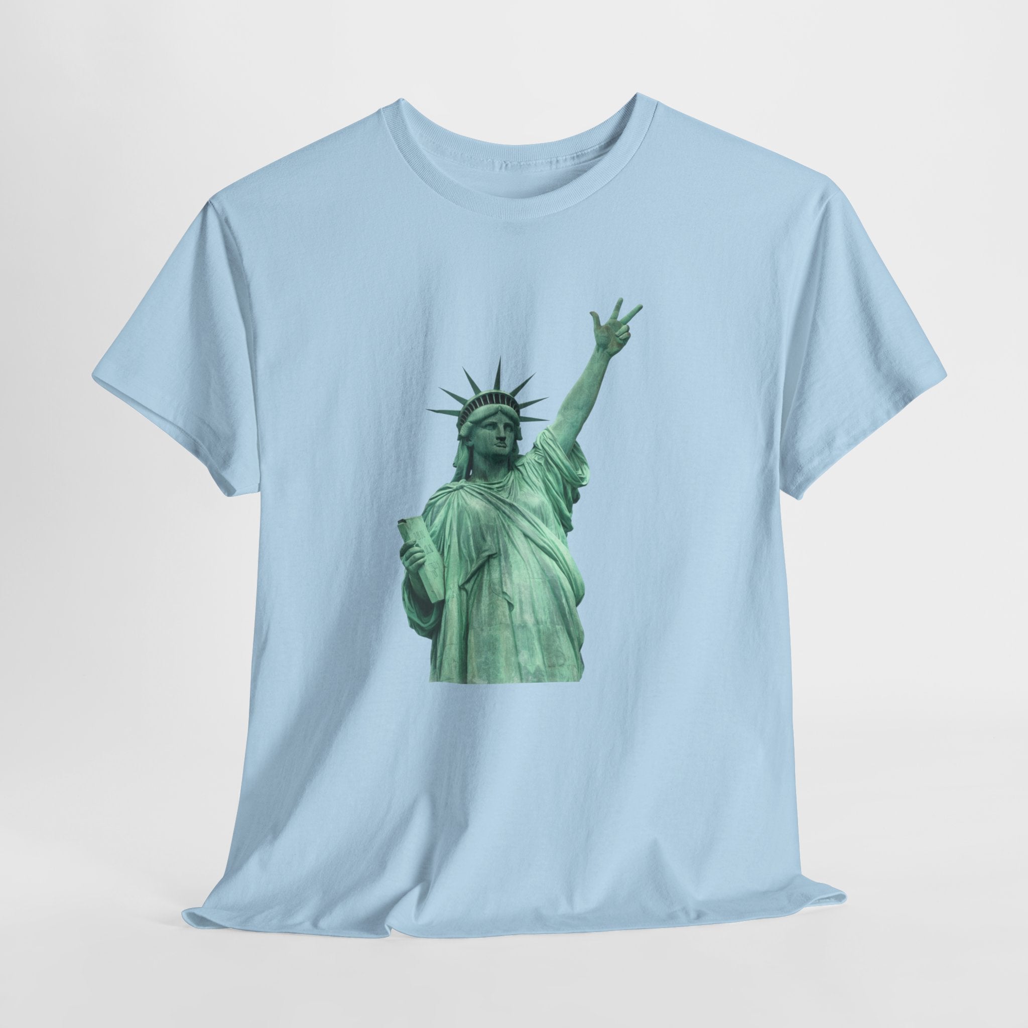 Customizable Statue of Liberty Three Points T-Shirt | NYC Jalen Brunson Basketball 3 Point Shot Tee