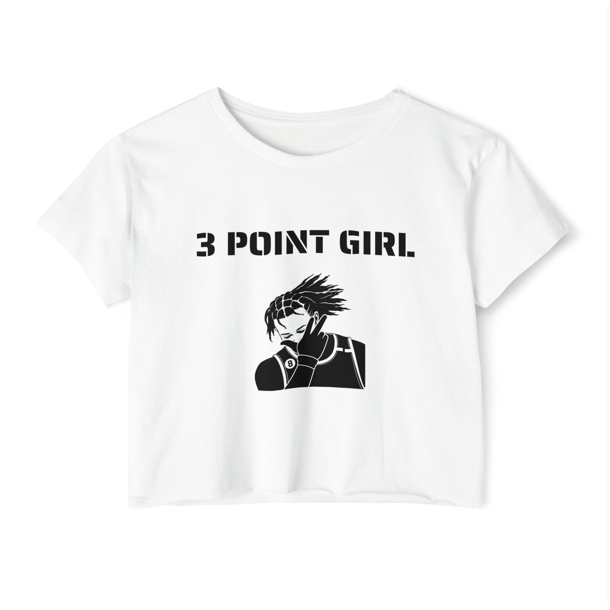 3 Point Girl Crop Top Tee | New York Knicks Jalen Brunson Basketball T-shirt