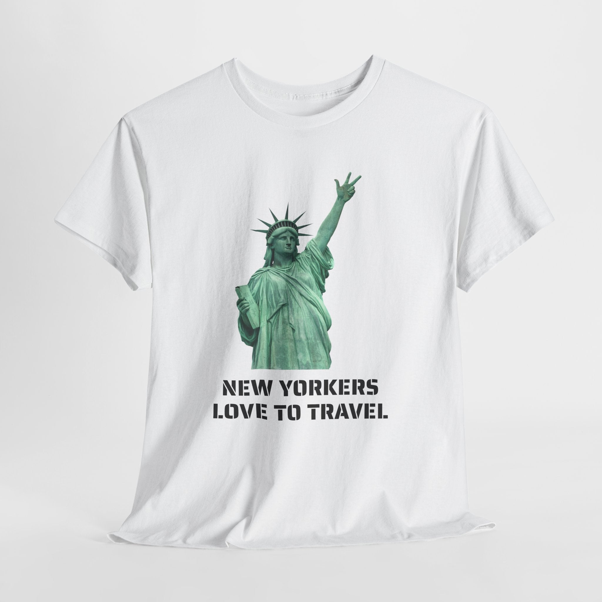 New Yorkers Love To Travel Statue of Liberty Three Points T-Shirt | NYC Jalen Brunson Basketball 3 Point Shot Tee