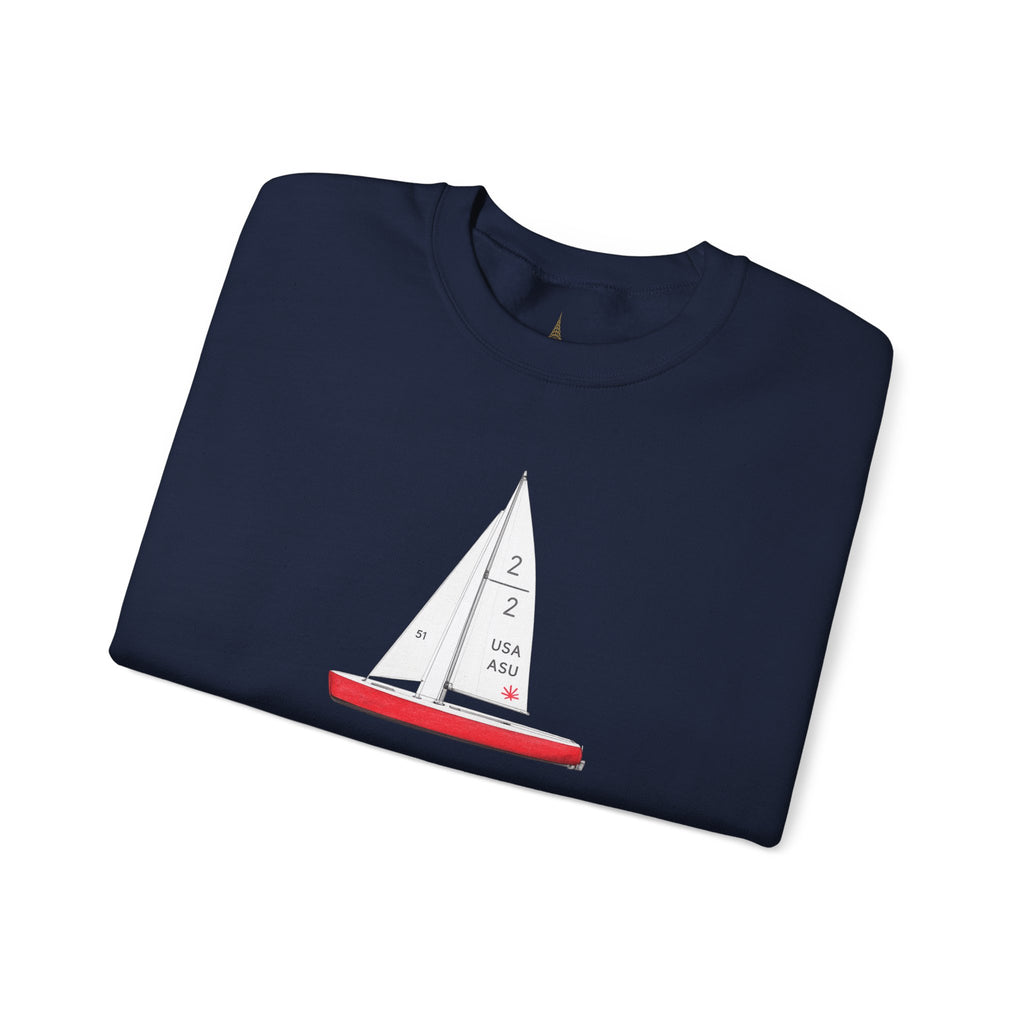 Sudadera con cuello redondo y diseño de velero del Central Park — Suéter gráfico náutico costero de NYC