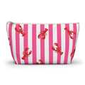 Hamptons Lobster Pink and White Makeup Pouch —  T-Bottom Travel Bag