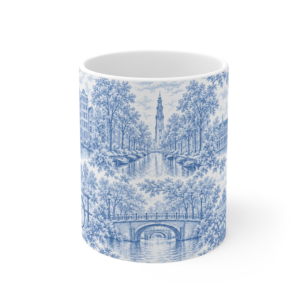 Amsterdam Blue Toile de Jouy Ceramic Mug — (11oz; Ships from Europe)