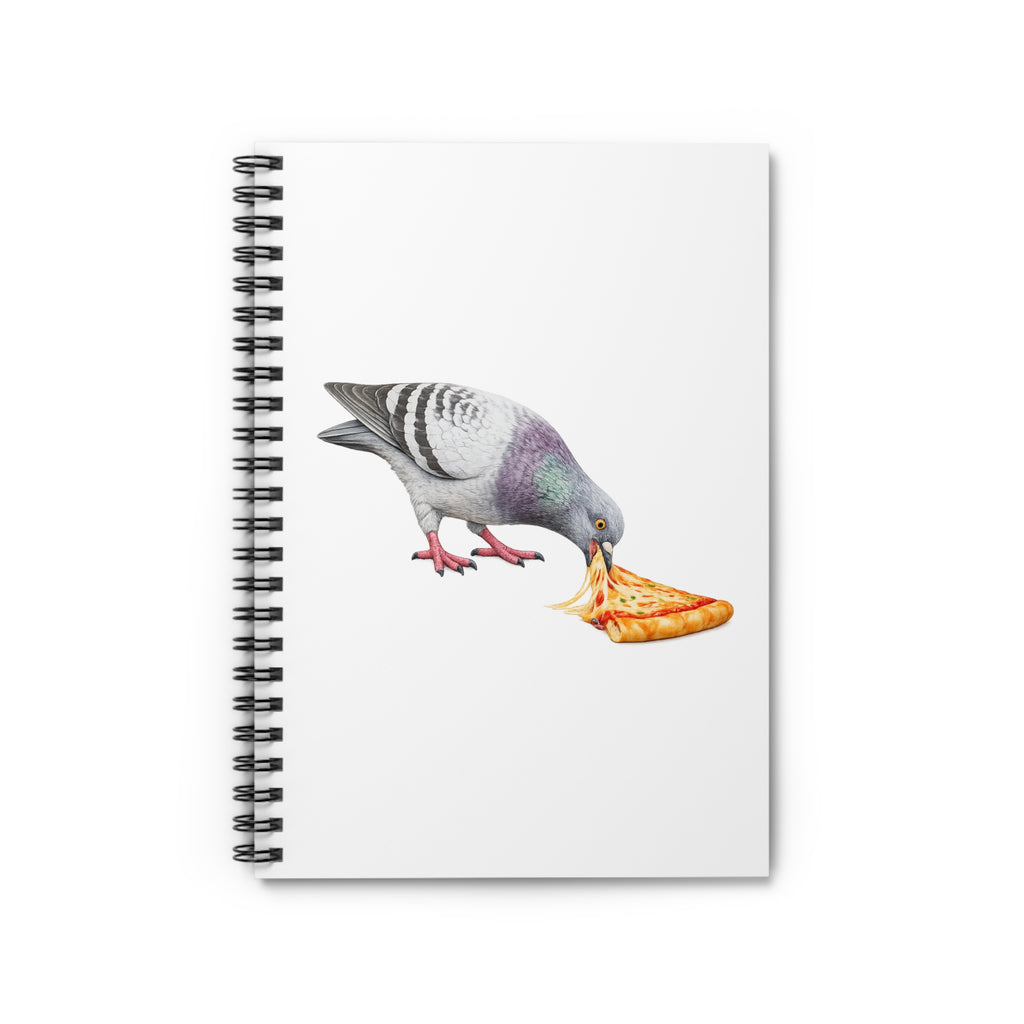 Customizable Little Italy NYC Pigeon Spiral Journal | Pizza Fan Bird Lovers Notebook