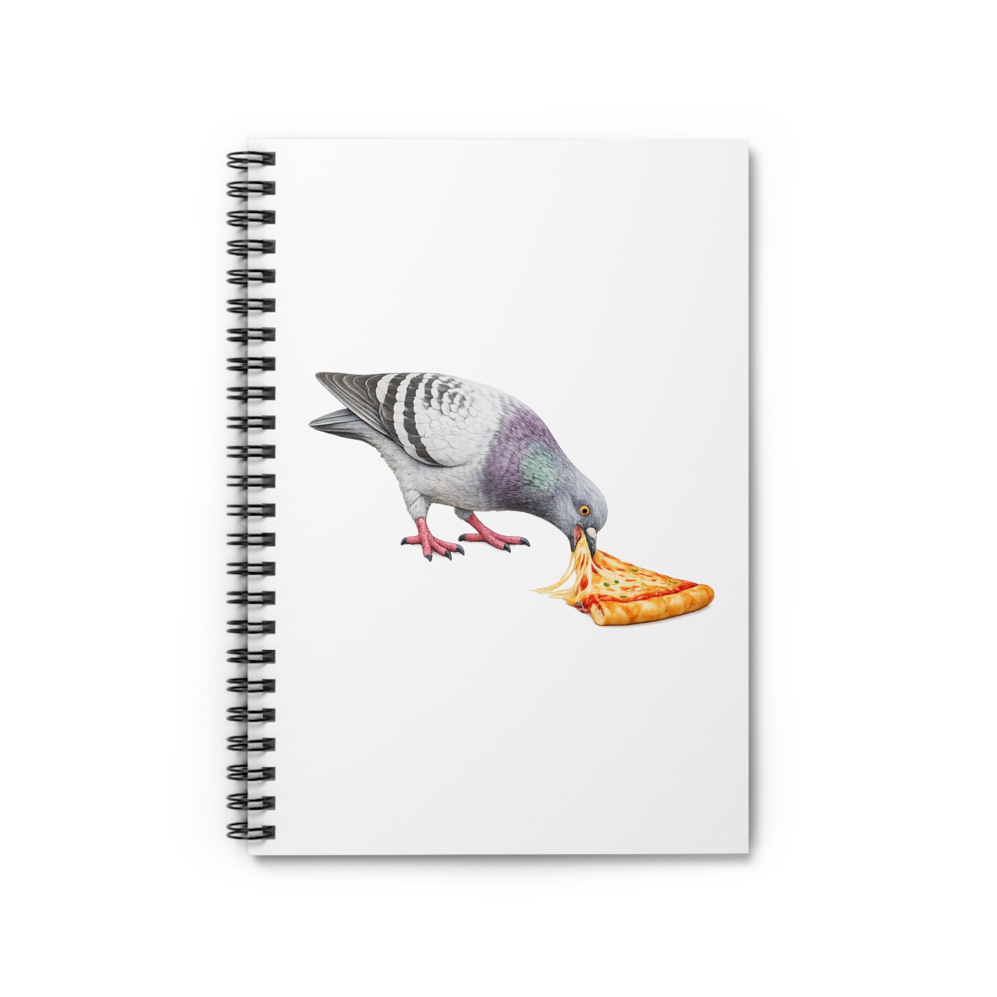 Customizable Little Italy NYC Pigeon Spiral Journal | Pizza Fan Bird Lovers Notebook