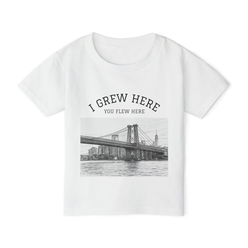 Williamsburg Bridge Toddler NYC Kids T-shirt | I Grew Here You Flew Here New York City Brooklyn Skyline Childrens Tee