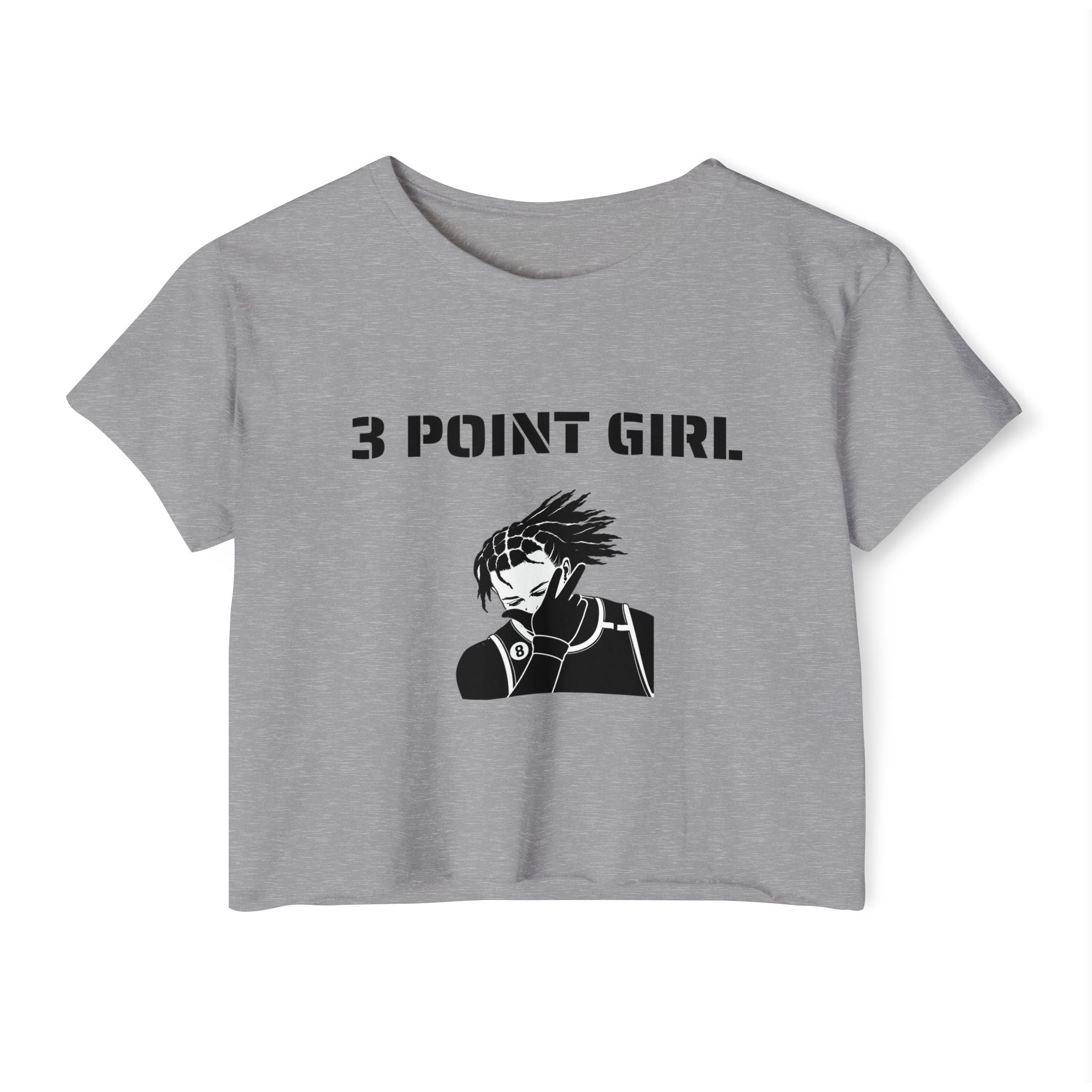 3 Point Girl Crop Top Tee | New York Knicks Jalen Brunson Basketball T-shirt