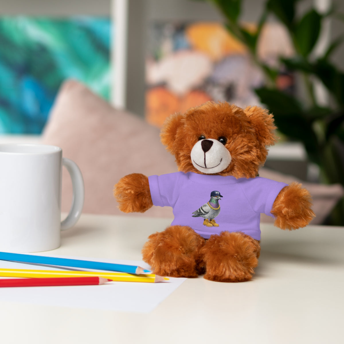 NYC Pigeon Fan Plush Teddy Bear