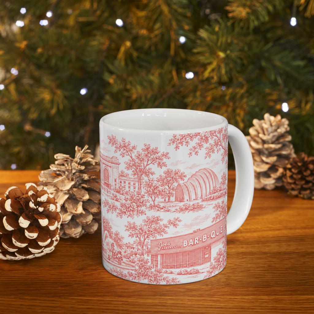Kansas City Red Toile de Jouy 11oz Ceramic Mug