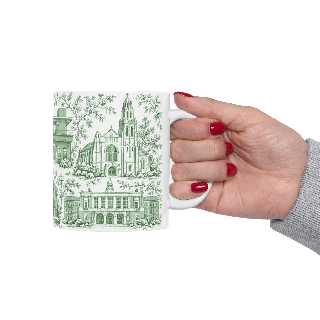 Rockville Center Green Toile de Jouy 11 oz Mug