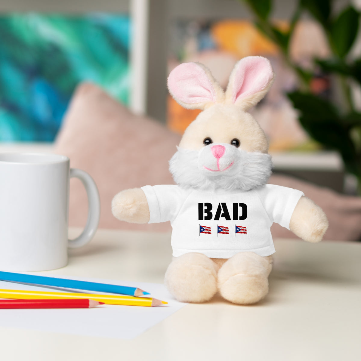 Bad Rabbit Stuffed Animal with T-Shirt