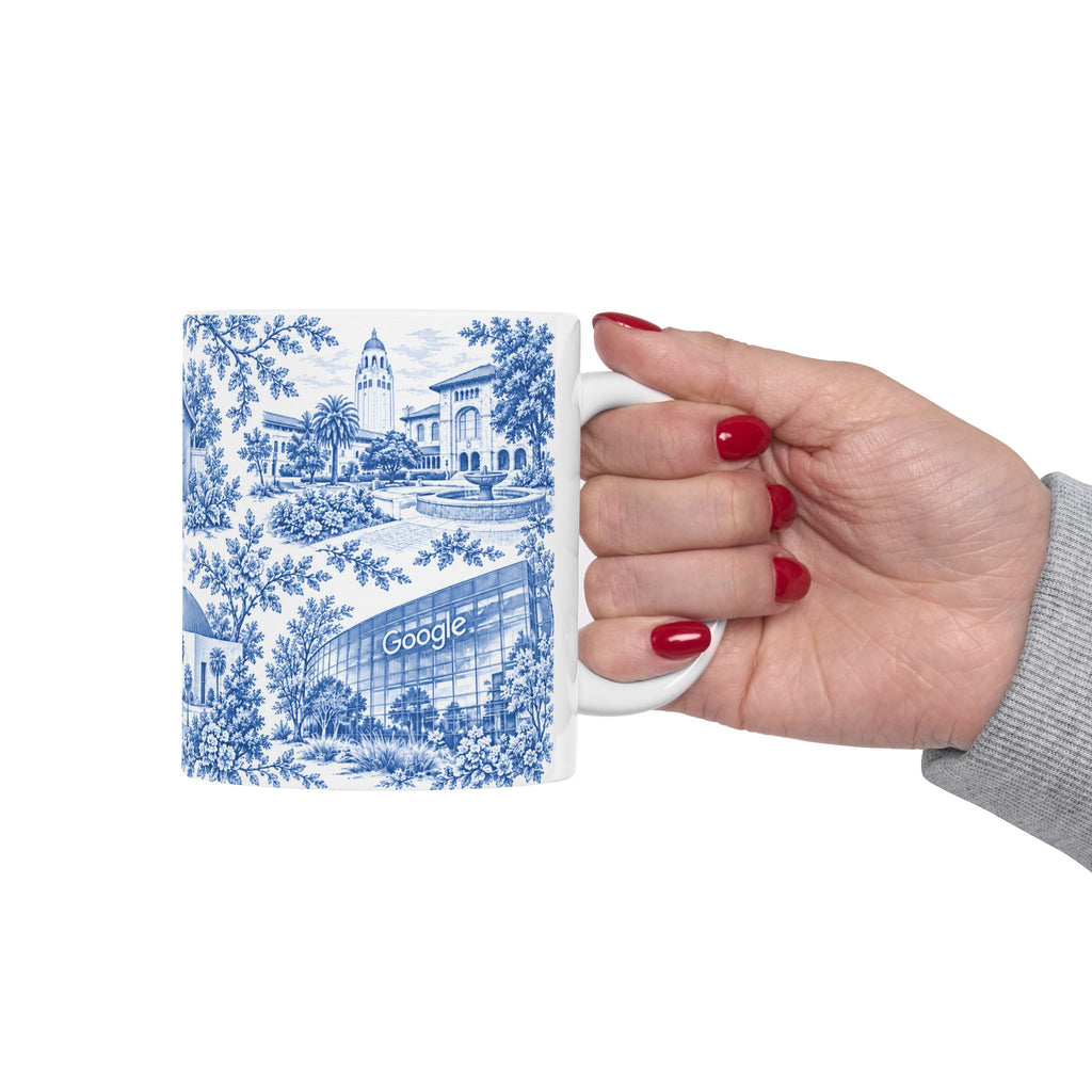 Silicon Valley Blue Toile de Jouy 11oz Ceramic Mug