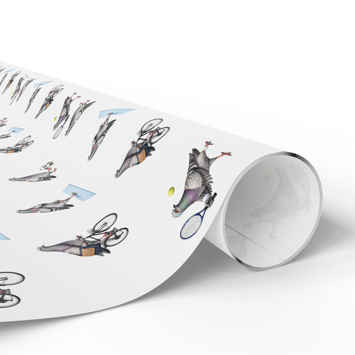 Get Well Soon NYC Pigeon Pattern Gift Wrap Paper | New York Active Lifestyle Bird Lover Wrapping Paper Roll