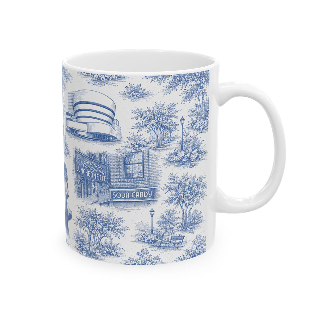 Taza de cerámica toile de Jouy azul del Upper East Side | Taza de cerámica china de Nueva York