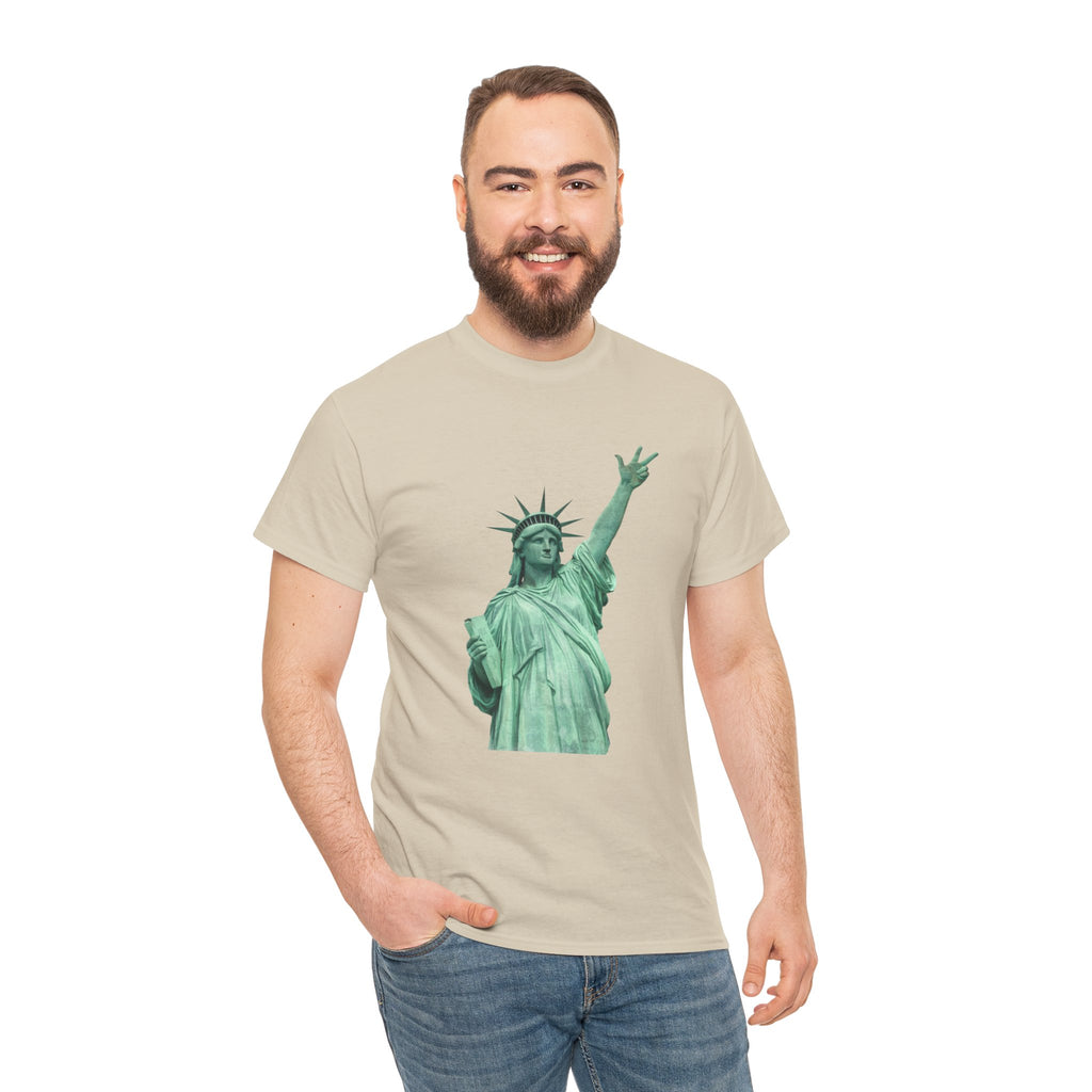 Customizable Statue of Liberty Three Points T-Shirt | NYC Jalen Brunson Basketball 3 Point Shot Tee