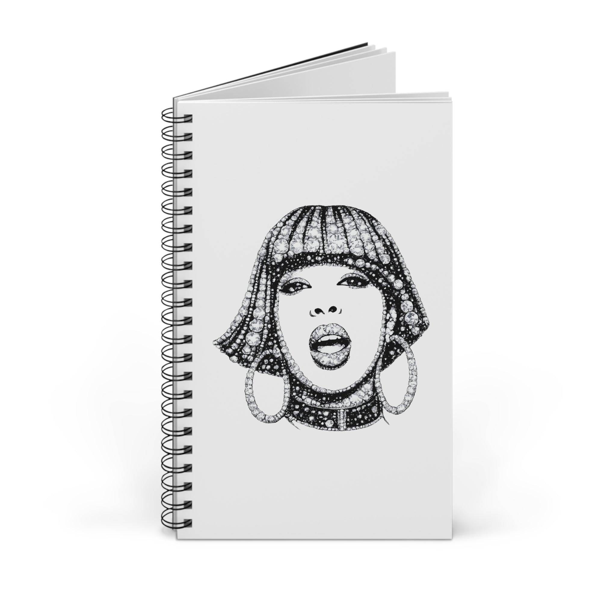 Customizable Diamond Queen of Hip Hop Soul Spiral Journal | NYC Music Notebook