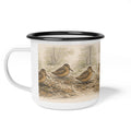 Bryant Park American Woodcock Enamel Camping Mug — Woodcock Bird Illustration, Rustic Outdoor Campgrounds Coffee Cup