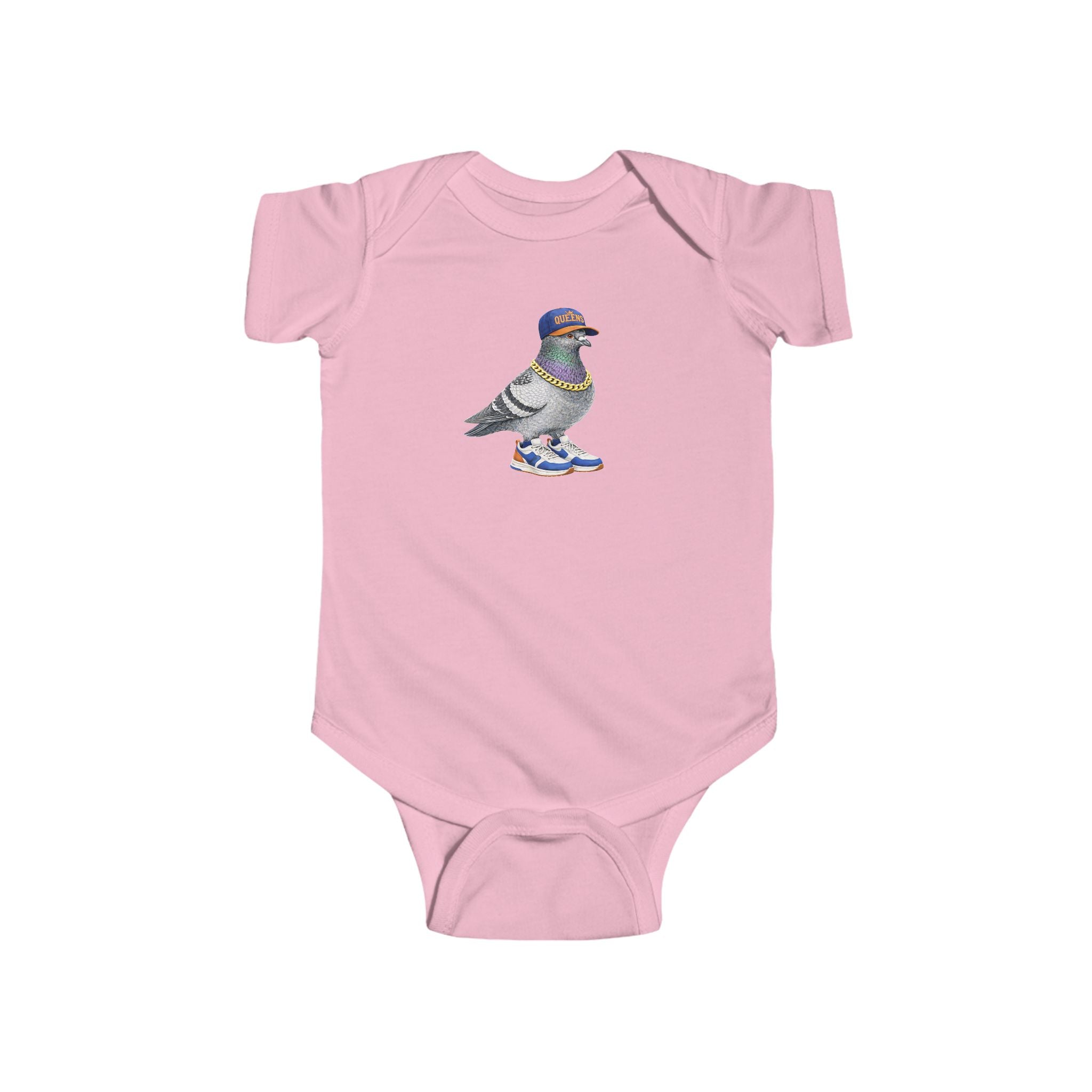 Customizable Queens NYC Pigeon Baby Onesie | New Yorker Reveal Infant Bodysuit