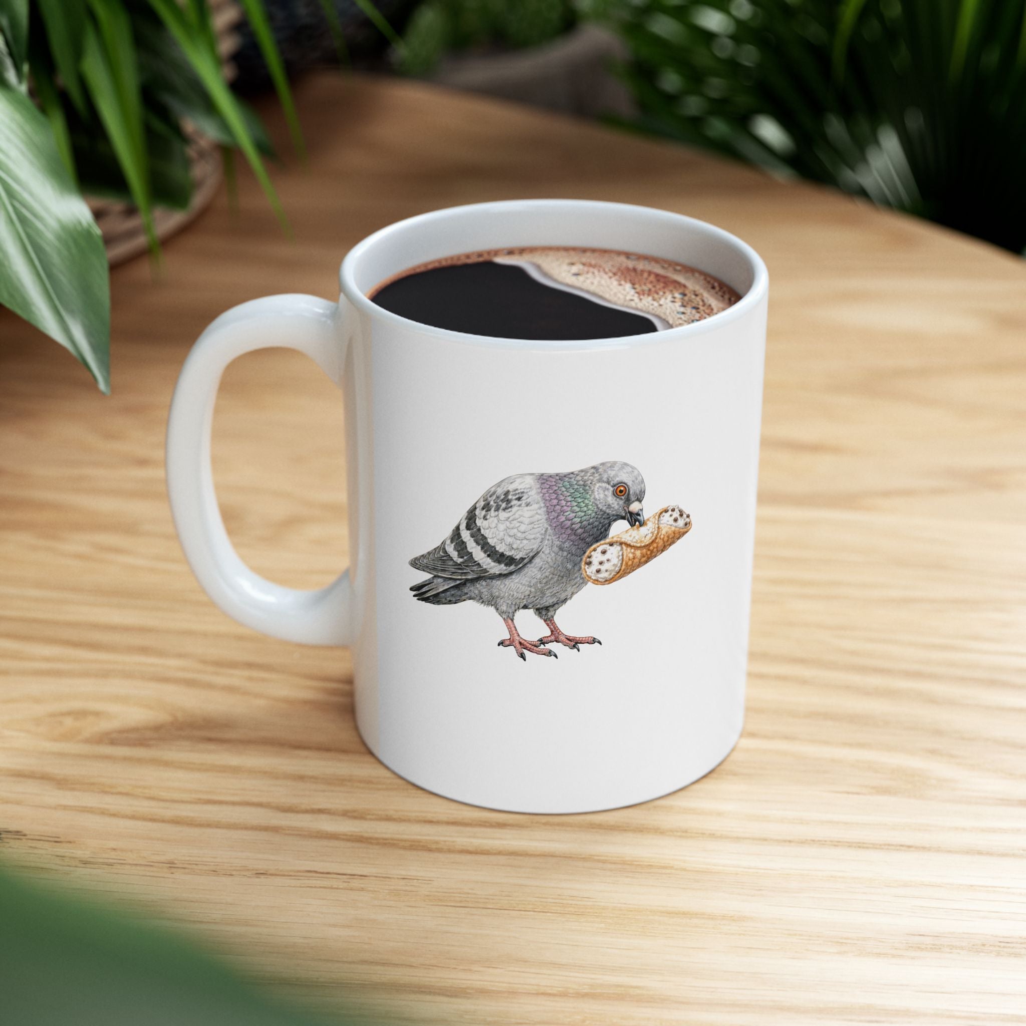 Customizable Arthur Avenue NYC Pigeon Mug | Cannoli Bird Lovers Ceramic Coffee Cup