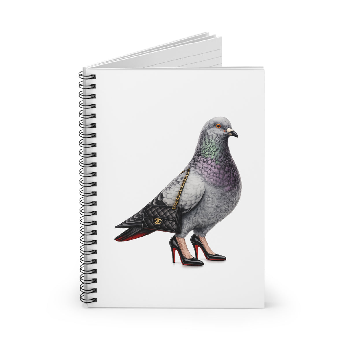 Carnet à spirale personnalisable Pigeon du quartier de Meatpacking à New York | Carnet de luxe pour les amoureux des oiseaux