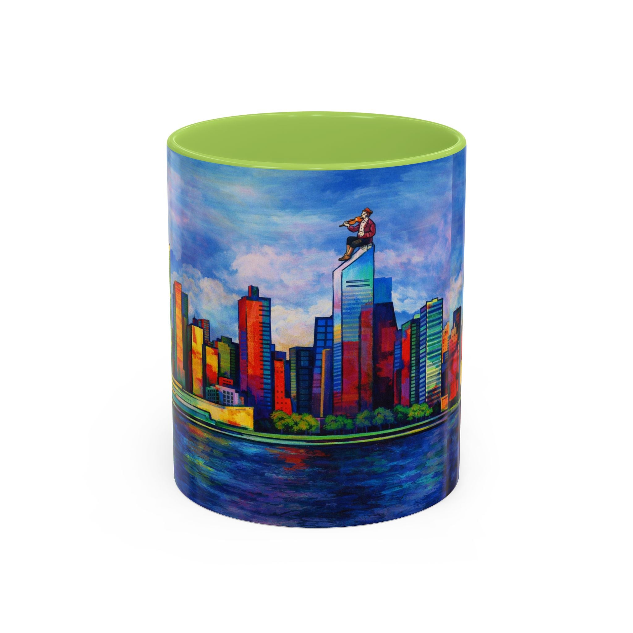 Fiddler on the Manhattan Roof  Marc Chagall-inspired Fan Art NYC Accent Coffee Mug