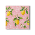Little Italy Amalfi Pink with Lemon Ceramic Coaster — Mediterranean Lemon Pattern Drink Coaster