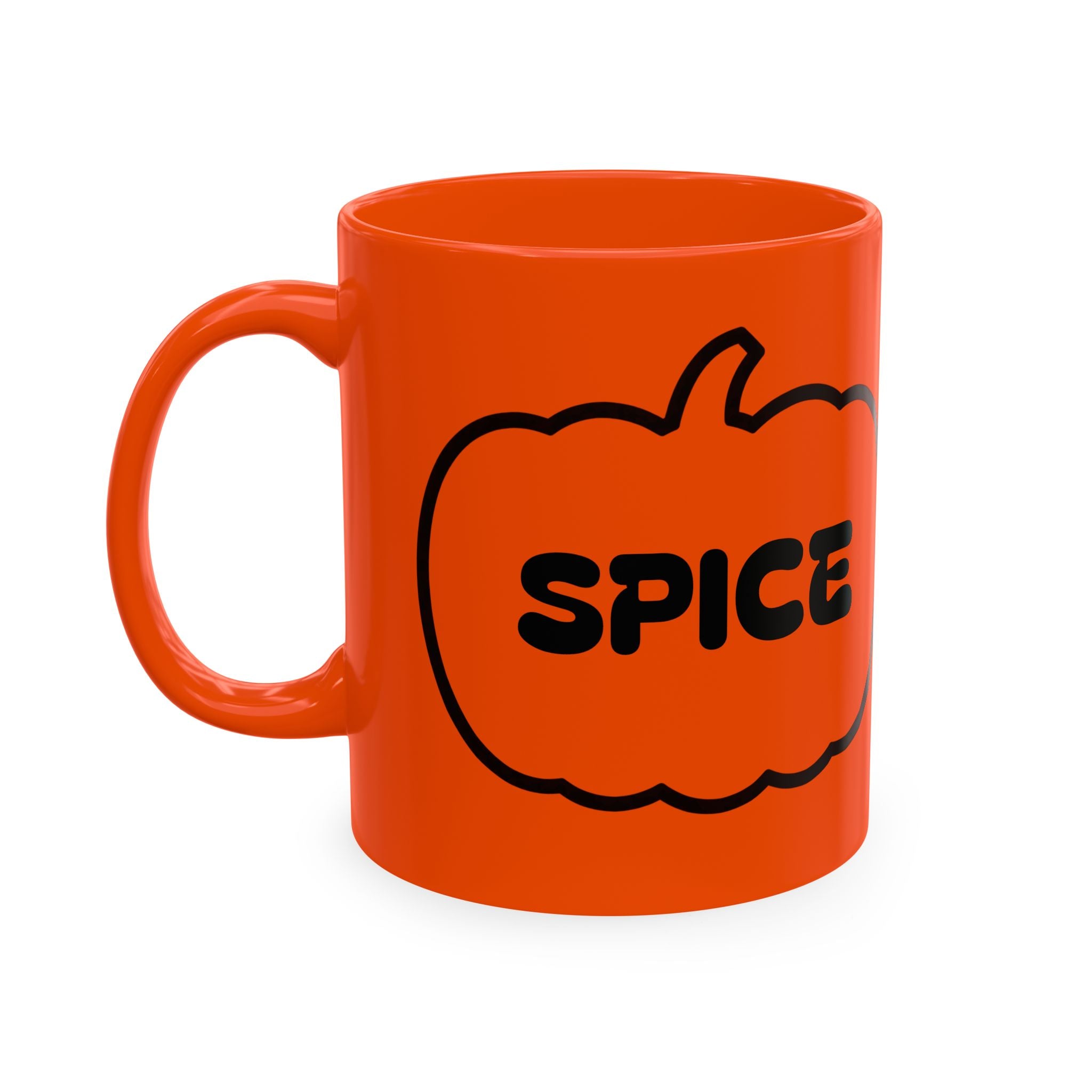 Pumpkin Spice Ceramic Mug — Bright Orange Fall Coffee Cup