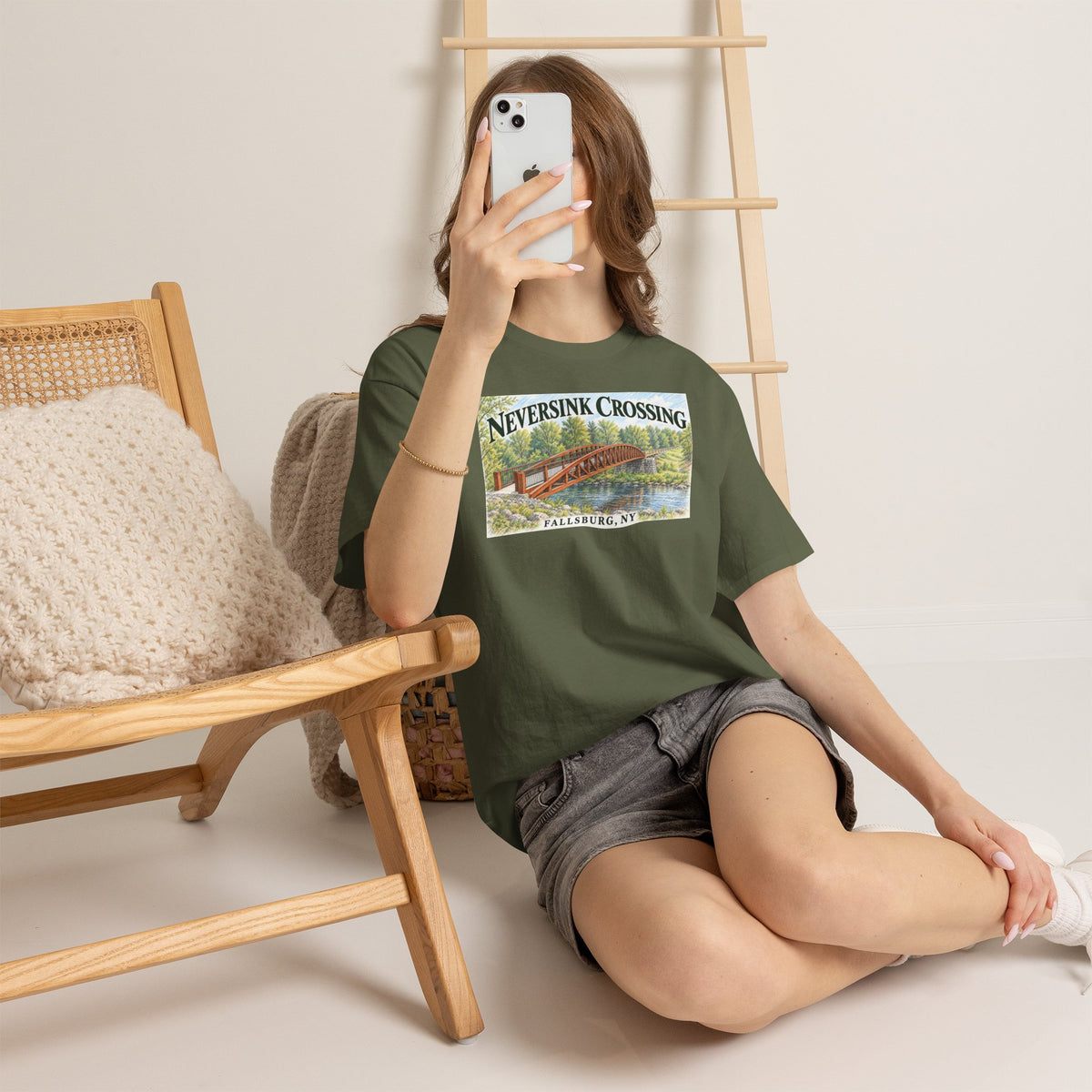 Neversink Crossing Fallsburg NY Scenic Bridge T-Shirt