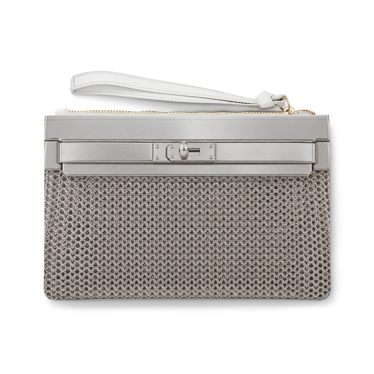 Canal Street Silver Clutch Bag — Elegant Wristlet Purse for Evening & Gifts