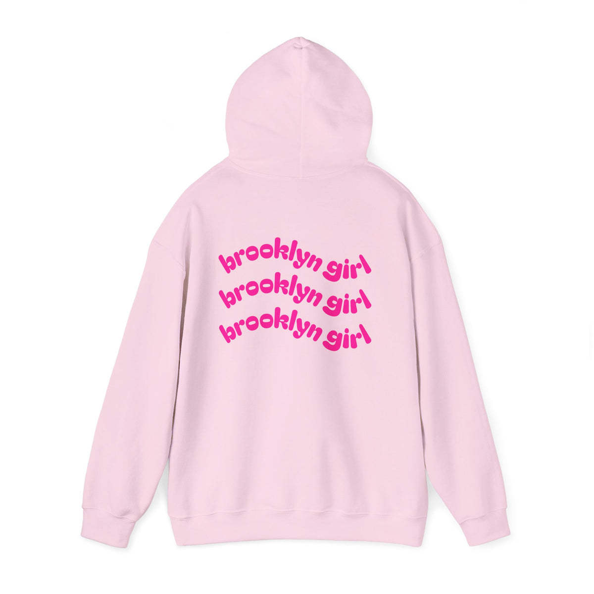 Brooklyn Girl Hoodie – Retro Pink Wave Back Print Hooded Sweatshirt