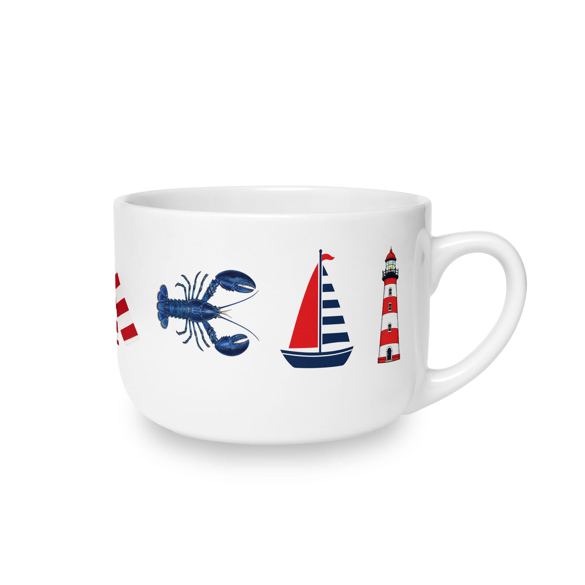Hamptons Clam Chowder Bowl  25oz Coastal Style Ceramic Soup Bowl