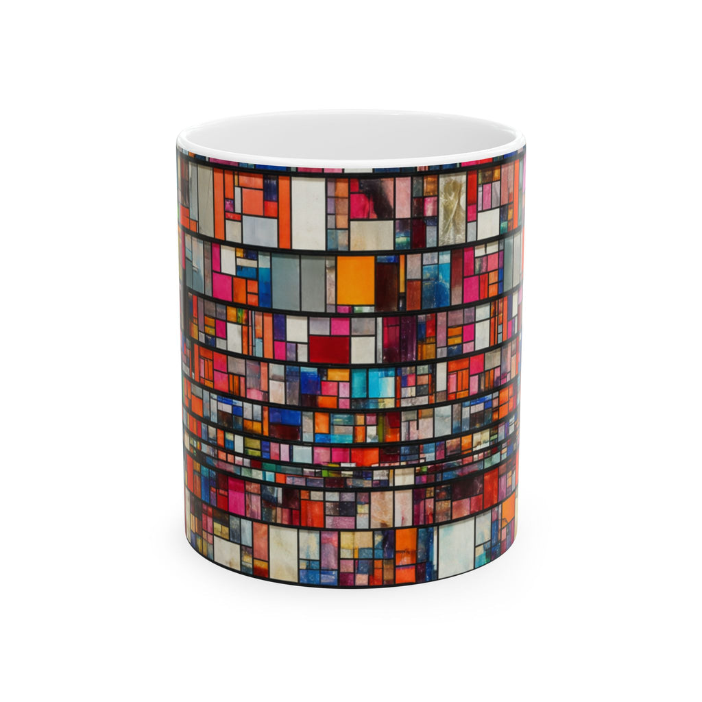 DUMBO Brooklyn Mosaic Water Tower Mug | Colorful Geometric Ceramic Mug 11oz
