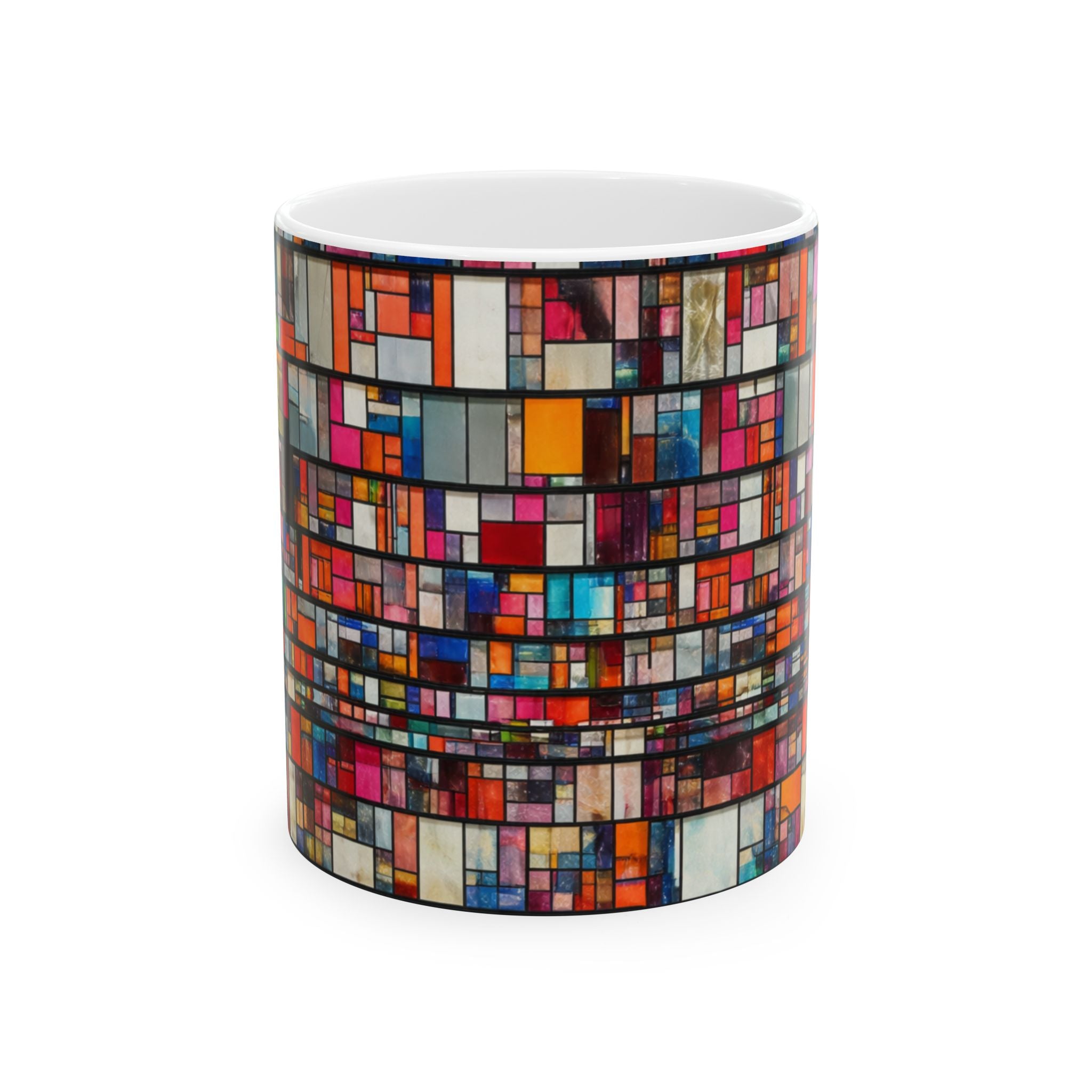 DUMBO Brooklyn Mosaic Water Tower Mug | Colorful Geometric Ceramic Mug 11oz