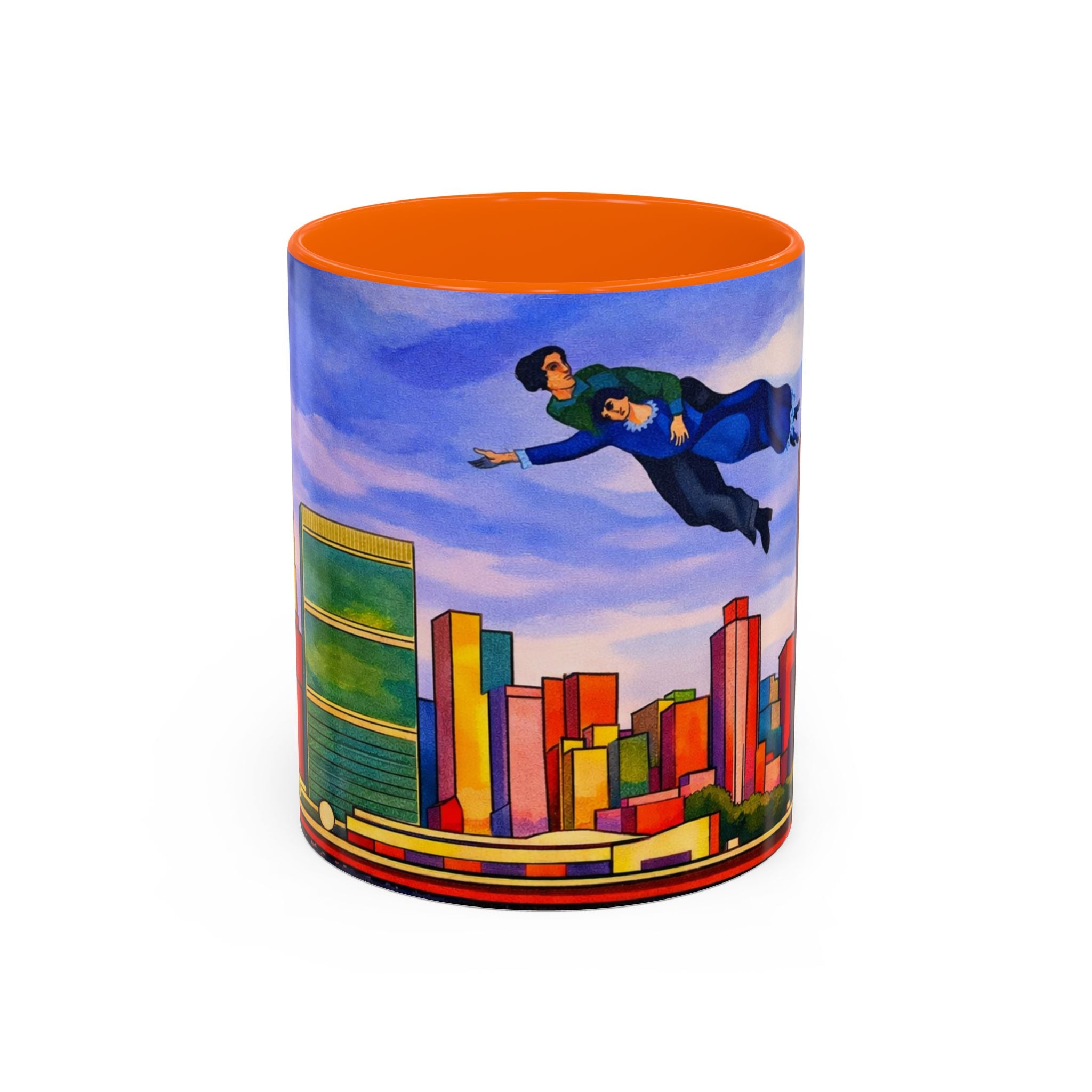 Over The Town  Marc Chagall-inspired Fan Art Manhattan Skyline NYC Accent Coffee Mug