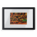 Colorized Historic Lower East Side 2 | Old New York Street Vendor Painting  | Black Frame