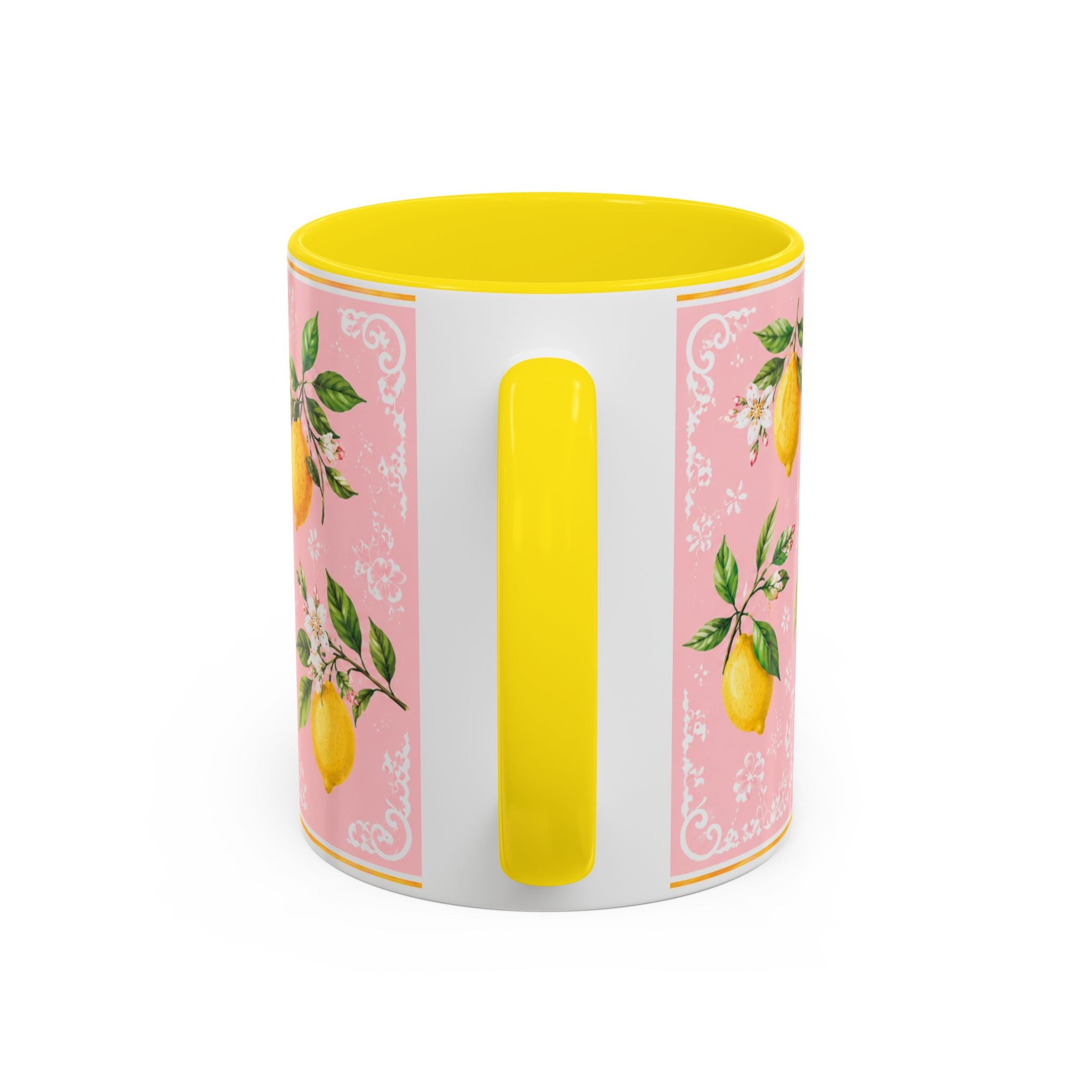 Little Italy Amalfi Pink Lemon 2 Accent Mug — La Dolce Vita Ceramic Kitchen Mug (11oz)