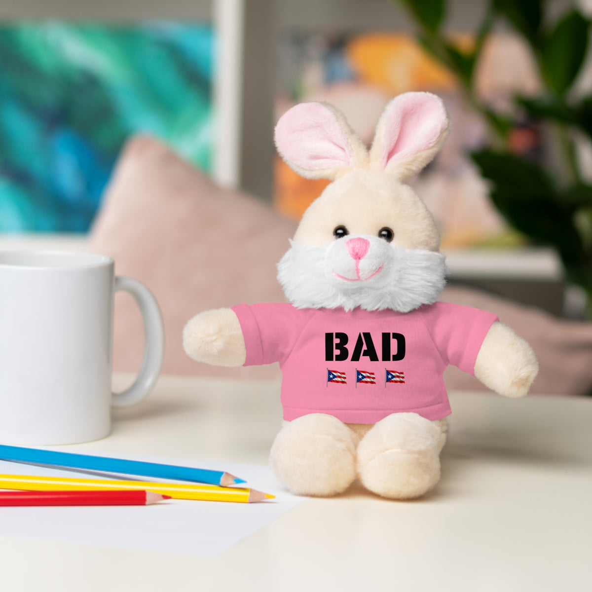 Bad Rabbit Stuffed Animal with T-Shirt