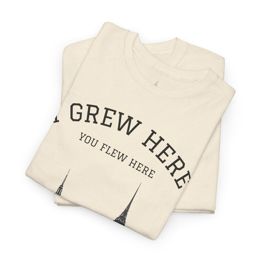 New York City Skyline Tee | I Grew Here You Flew Here Empire State & Chrysler Buildings Manhattan Tee