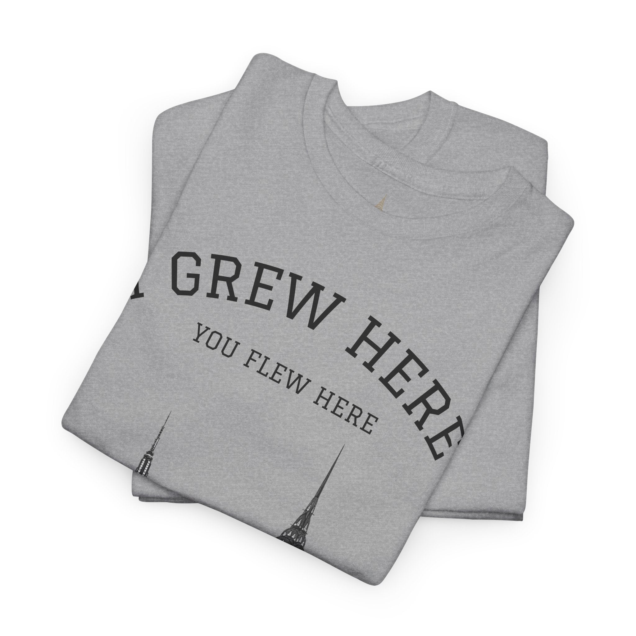 New York City Skyline Tee | I Grew Here You Flew Here Empire State & Chrysler Buildings Manhattan Tee