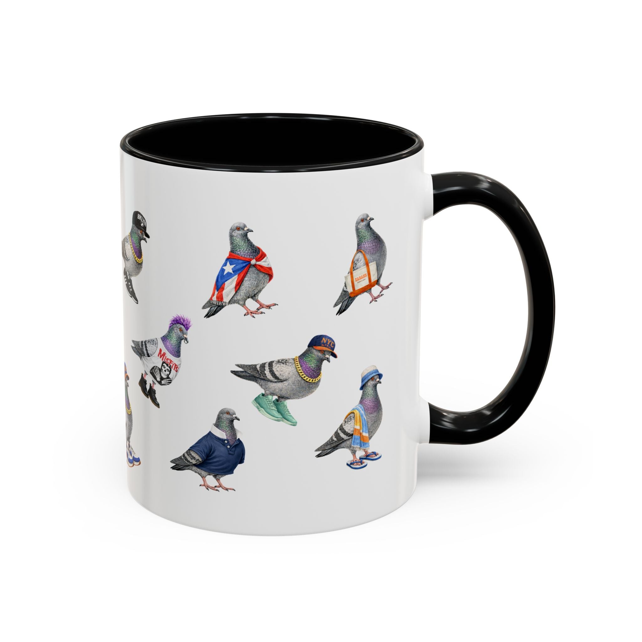 Pigeons of New York Colorful Mug | NYC Pigeon Bird Lovers Coffee Cup