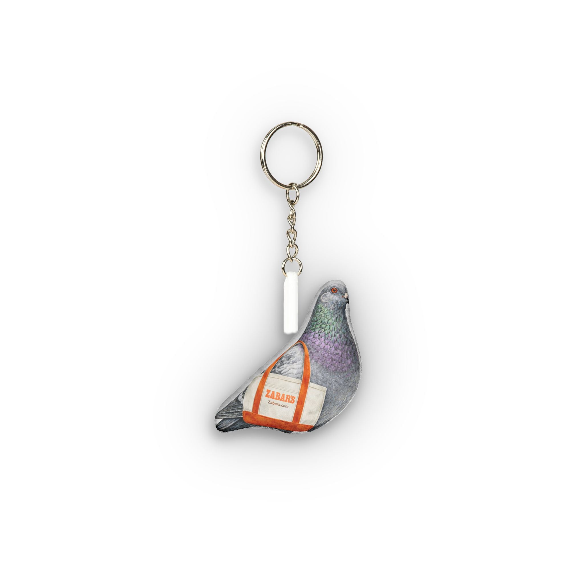 Upper West Side NYC Pigeon Mini Plush Keychain |  Manhattan Zabars Bird Lovers Plushie Bag Charm