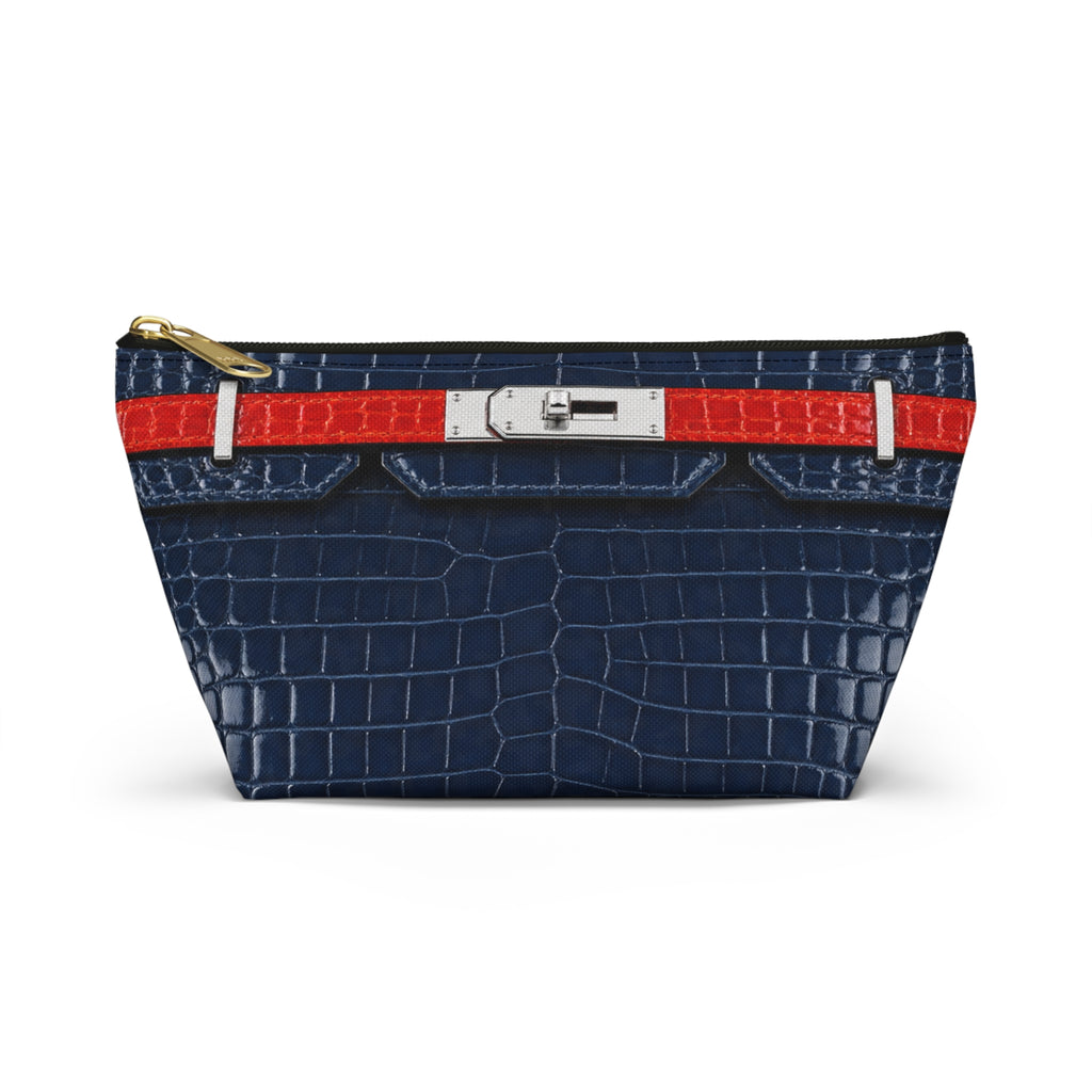 Canal Street Navy Croc Makeup Bag —  T-Bottom Travel Bag