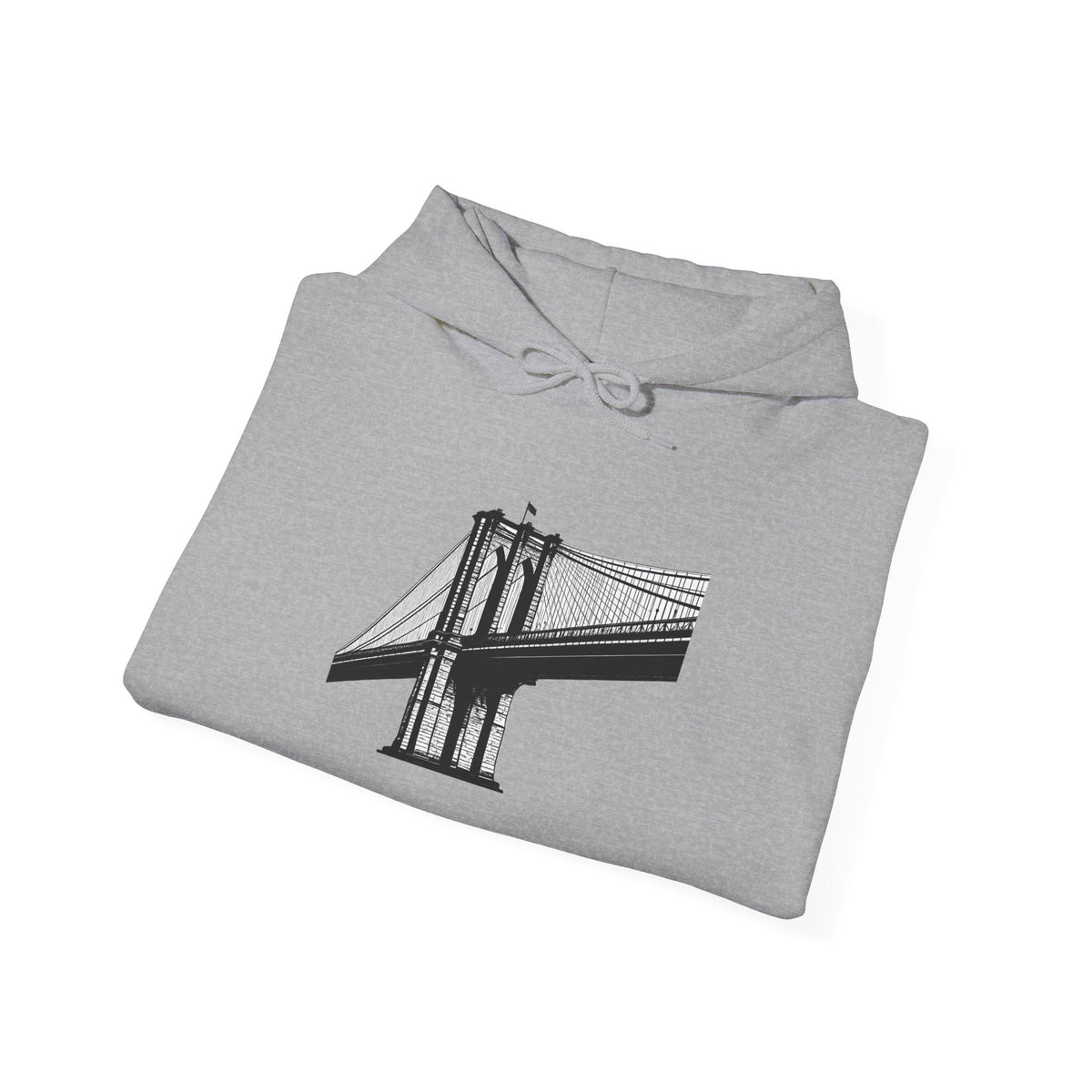 Brooklyn Bridge Sketch Hoodie — New York City Bridge Pullover Hooded Sweatshirt