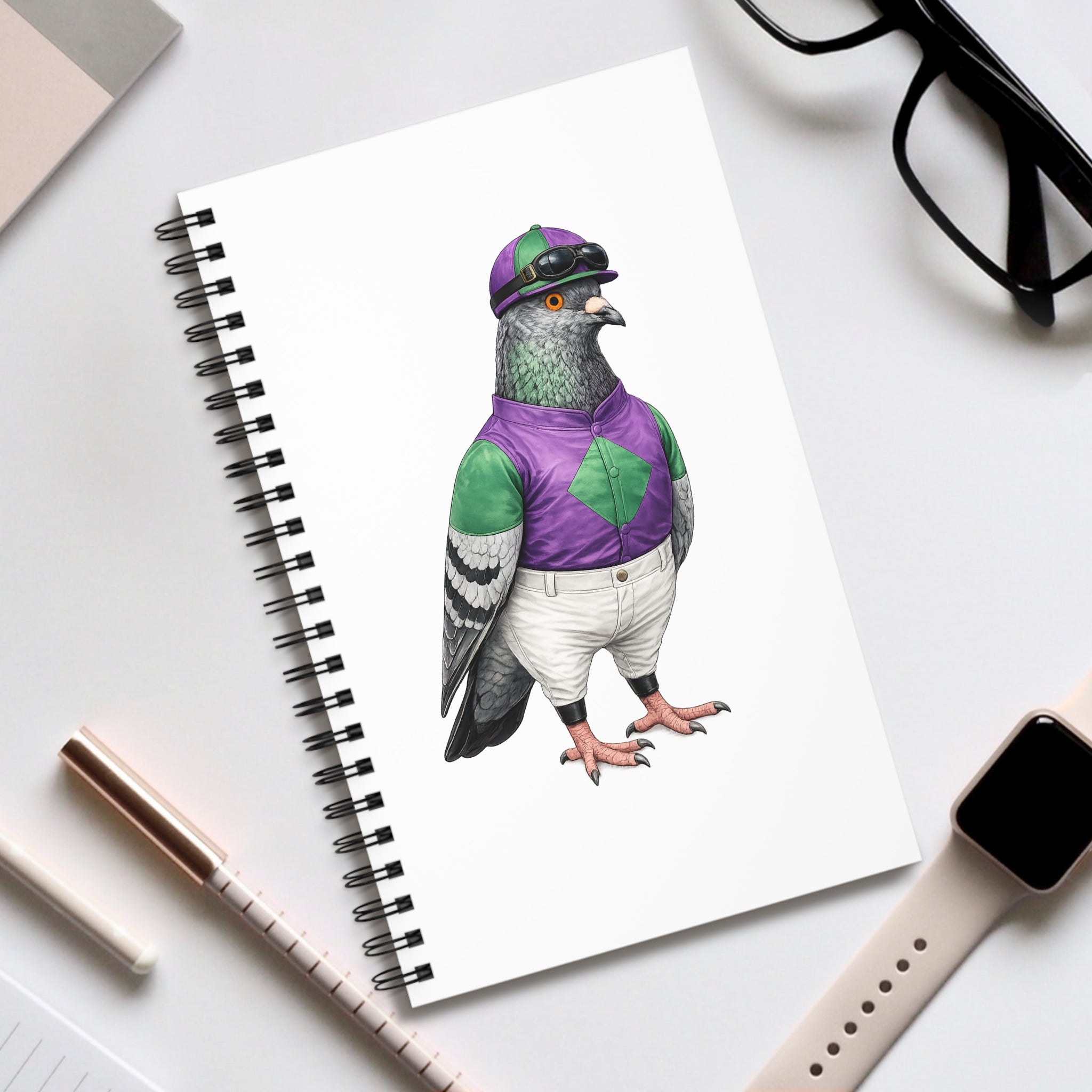 Customizable Ozone Park NYC Pigeon Spiral Journal | Bird Lovers Notebook