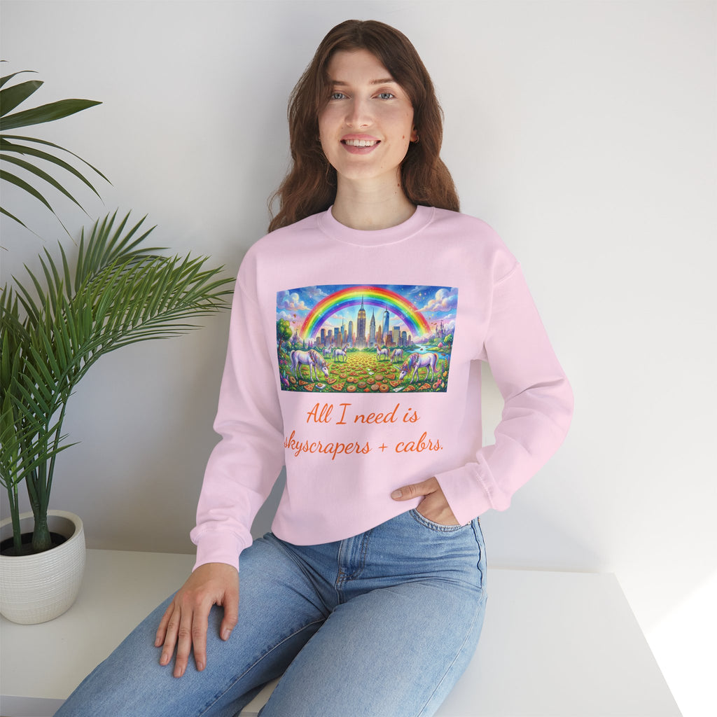 Sudadera de rascacielos y carbohidratos de Nueva York  Nueva York es un cuento de hadas, arcoíris y unicornios