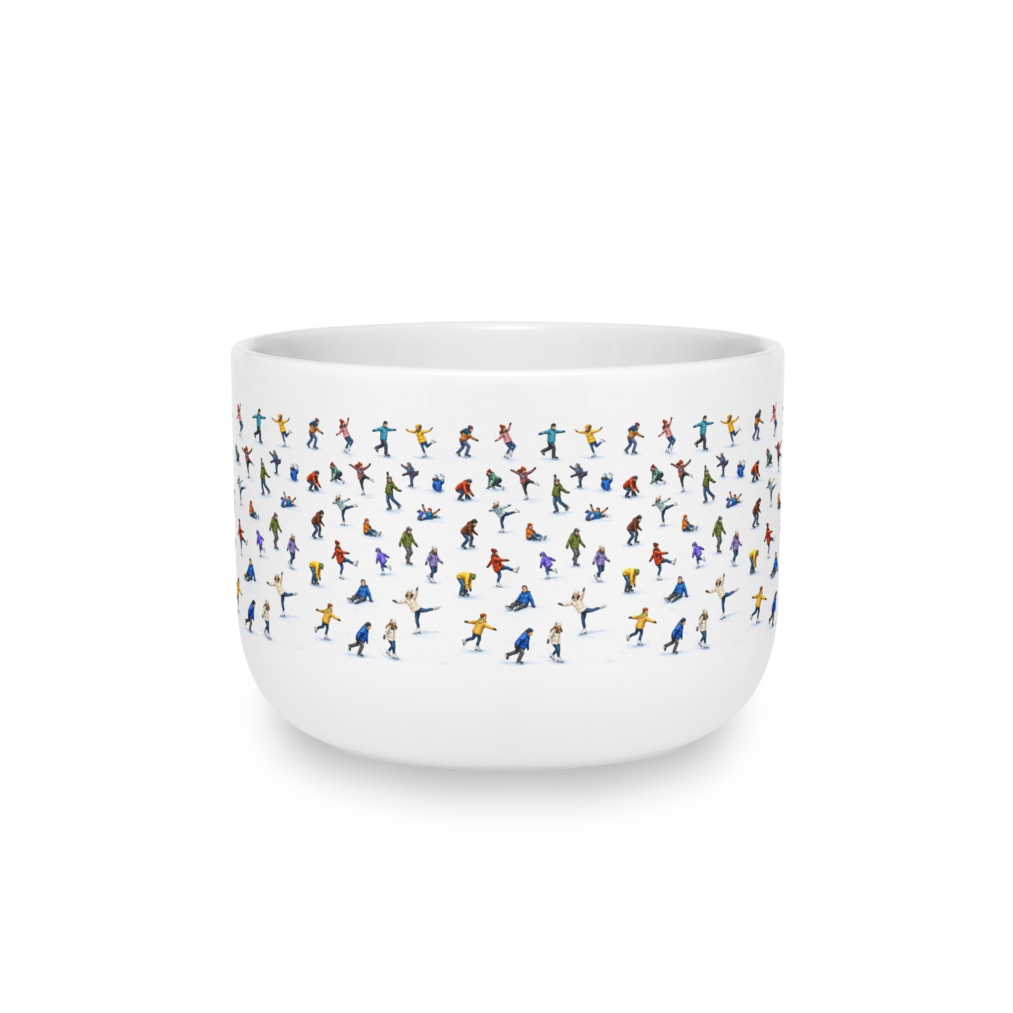 Winter Ice Skaters 25oz Ceramic Soup Bowl