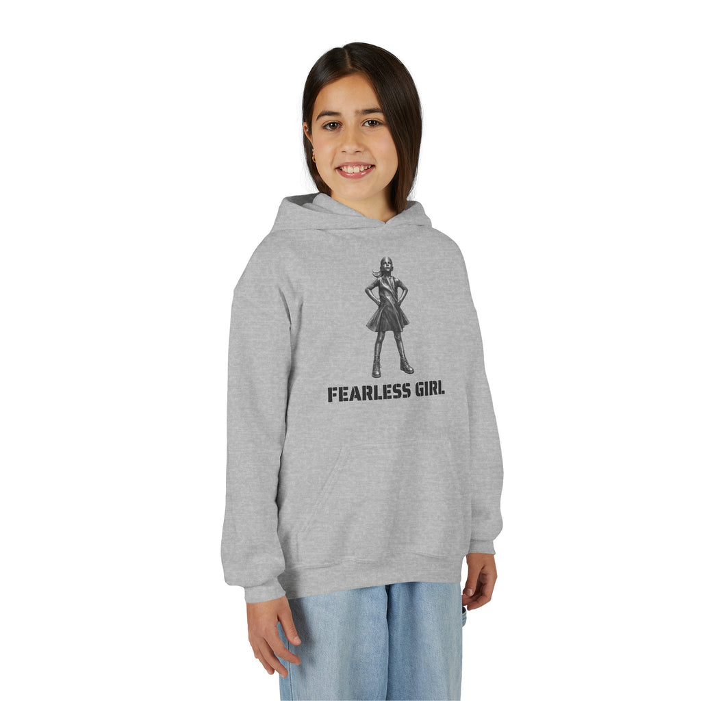 Fearless Girl NYC Kids   Feminist Girl Power New York Childrens Hooded Sweatshirt