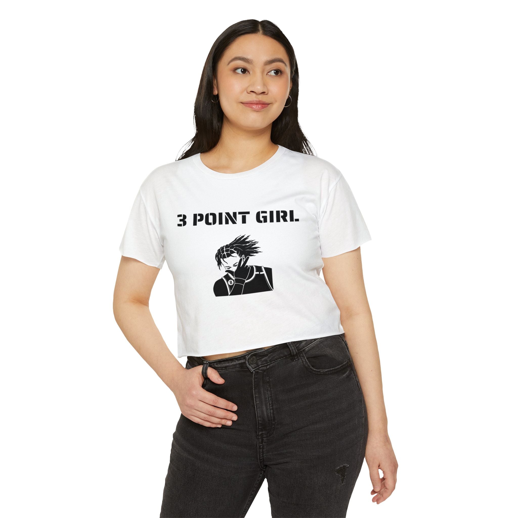 3 Point Girl Crop Top Tee | New York Knicks Jalen Brunson Basketball T-shirt