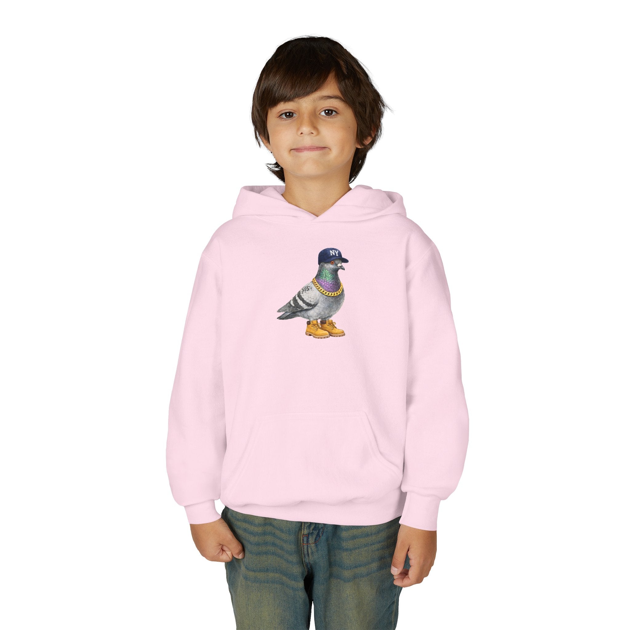 Customizable Bronx NYC Pigeon NYC Kids Hoodie | New York Baseball Sports Fan Bird Lovers Childrens Hooded Sweatshirt